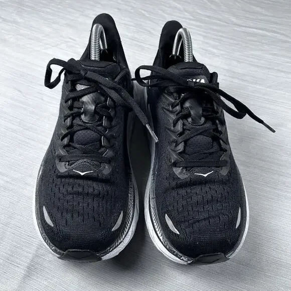 Hoka One One Clifton 8 Women’s Size 9 Black Gym Running Shoes 1119394 BWHT - Picture 3 of 7